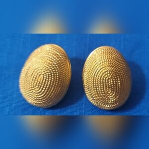 Napier Gold-tone Oval Twisted Rope Pierced Earrings